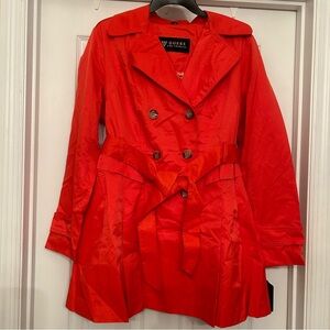 GUESS Women's Double Breasted Belted Trench Coat Casual Jacket Size L 🆕
